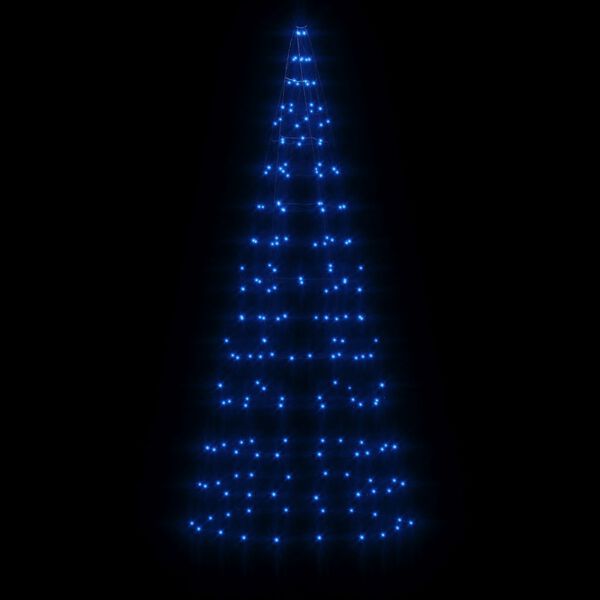 vidaXL LED Christmas Tree on Flagpole 200 LEDs Blue 180 cm