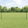 vidaXL Fence with Post Green 0.6 x 25 m Steel and PVC