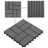 vidaXL Decking Tile 11 pcs Grey 30 x 30 cm WPC
