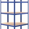 vidaXL 5-Layer Shelves 2 pcs Blue Steel&Engineered Wood