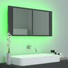 vidaXL LED Bathroom Mirror Cabinet Grey 90x12x45 cm Acrylic