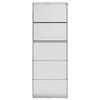 vidaXL Shoe Cabinet with Mirror 5-Layer Concrete Grey 63x17x169.5 cm