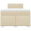vidaXL Box Spring Bed with Mattress Cream 120x200 cm Fabric