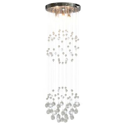 vidaXL Ceiling Lamp with Crystal Beads Silver Sphere 3 x G9 Bulbs