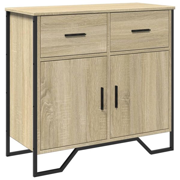 vidaXL Sideboard Sonoma Oak 79.5x35.5x74.5 cm Engineered Wood