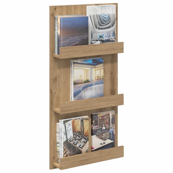 vidaXL Magazine Rack Artisan Oak 51 x 11 x 102 cm Engineered Wood