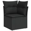 vidaXL 9 Piece Garden Sofa Set with Cushions Black Poly Rattan Acacia