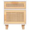 vidaXL Bedside Cabinets 2 pcs White Solid Wood Pine and Natural Rattan
