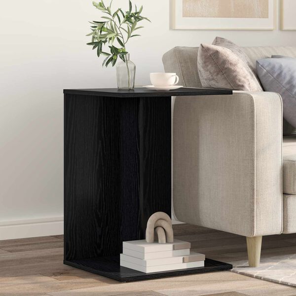 vidaXL Side Table Black Oak 45 x 40 x 62.5 cm Engineered Wood