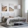 vidaXL Metal Bed Frame without Mattress with Footboard White 135x190cm