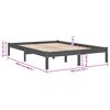 vidaXL Bed Frame without Mattress Grey Solid Wood Super King Size