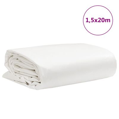 vidaXL Tarpaulin White 1.5x20 m 650 g/m²
