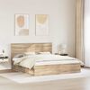 vidaXL Bed Frame with Headboard Sonoma 180 x 200 cm Solid Pine Wood