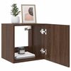 vidaXL TV Wall Cabinet with LED Lights Brown Oak 40.5x35x40 cm
