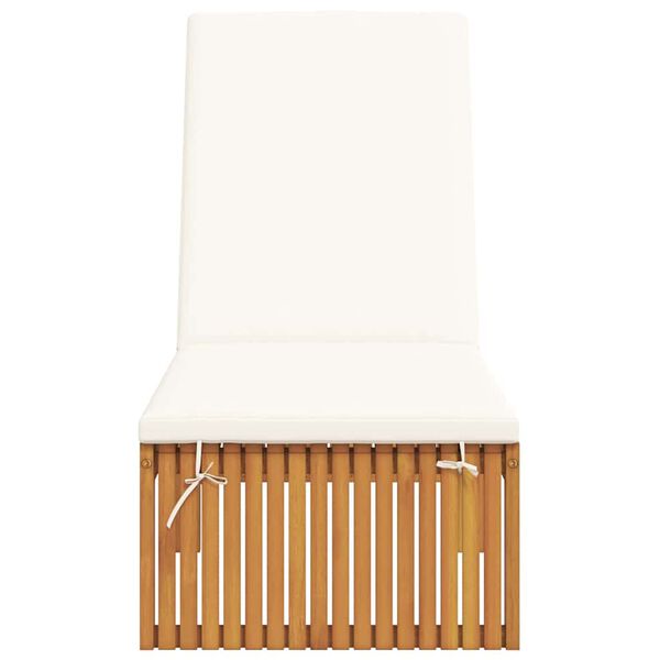 vidaXL Sun Lounger Reclining Brown 200 x 55 x 94cm Solid Acacia wood