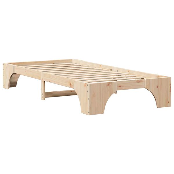 vidaXL Bed Frame Natural 90 x 190 cm Solid Pine Wood