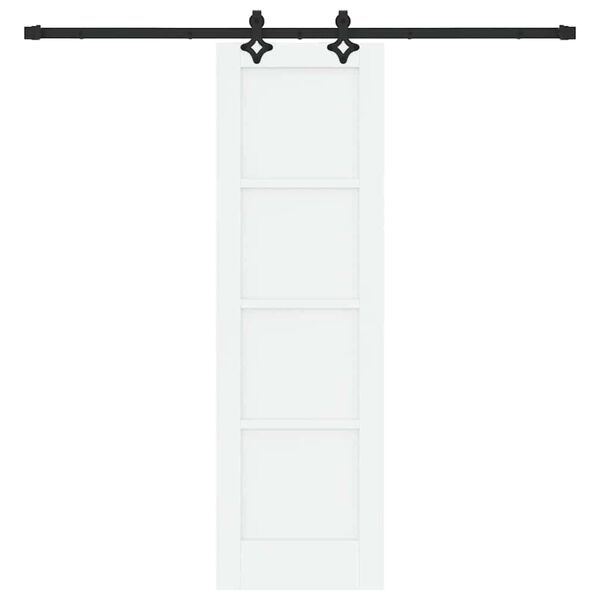 vidaXL Sliding Door White and Black 61 x 198.5 cm Solid Pine Wood
