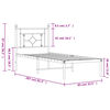 vidaXL Metal Bed Frame without Mattress with Headboard Black 80x200cm