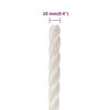 vidaXL Work Rope White 10 mm 50 m Polypropylene