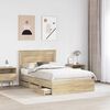 vidaXL Bed Frame with Drawer Sonoma Oak 135 x 190 cm Engineer Wood