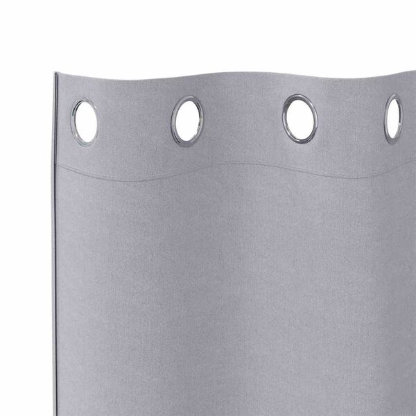 vidaXL Blackout Curtains with Rings 2 pcs Metal Grey 245 x 140 cm