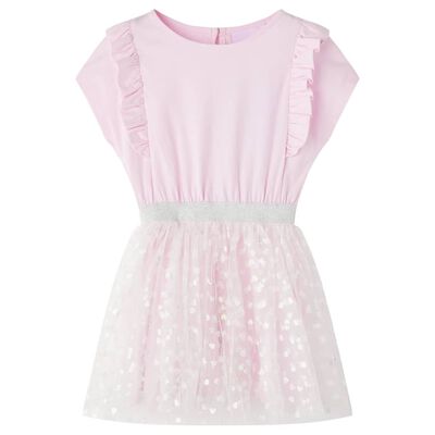 Kids' Dress with Ruffles Light Pink 92