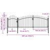 vidaXL Garden Gate Woerden Steel 1.75x4 m Black