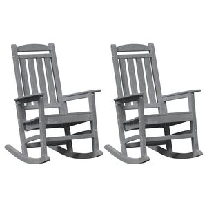vidaXL Rocking Chair 2 pcs Light Grey 92 x 70 x 108 cm Polyethylene