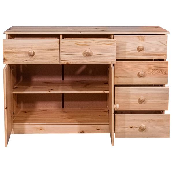 vidaXL Sideboard 6 Drawers 113x35x73 cm Solid Pine Wood