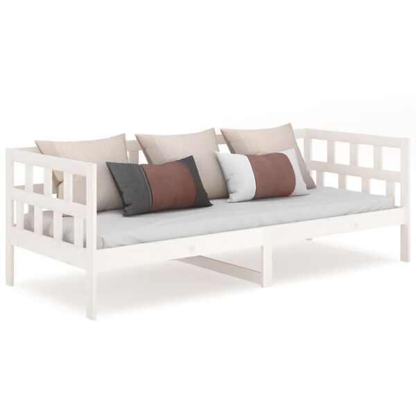 vidaXL Day Bed without Mattress White Solid Wood Pine 90x190 cm Single