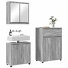 vidaXL Bathroom Furniture Set Manual 3 pcs Grey Sonoma Engineered Wood