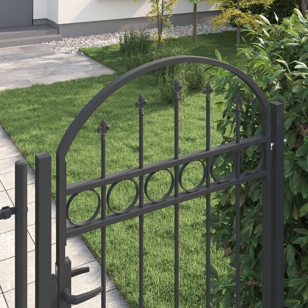 vidaXL Fence Gate Assen Grey 100 x 175 cm Powder-Coated Steel