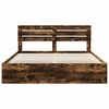 vidaXL Bed Frame Smoked Oak 200 x 200 cm Solid Pine Wood