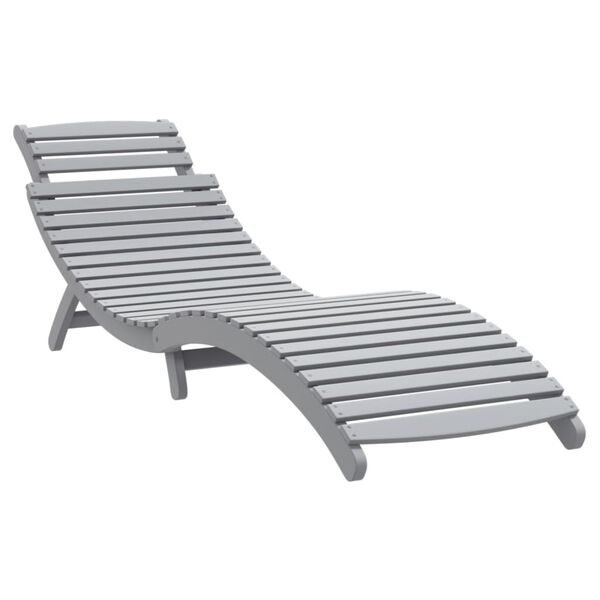 vidaXL Sun Loungers 2 pcs Grey 184x55x64 cm Solid Wood Acacia