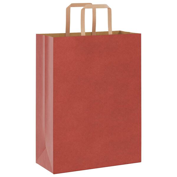 vidaXL Paper Bags 50 pcs with Handles Red 26x12x35 cm