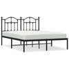 vidaXL Metal Bed Frame without Mattress with Headboard Black 140x190cm