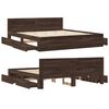 vidaXL Bed Frame with Headboard without Mattress Brown Oak 200x200 cm