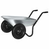 vidaXL Wheelbarrow Silver and Black 124 x 73 x 65 cm Steel
