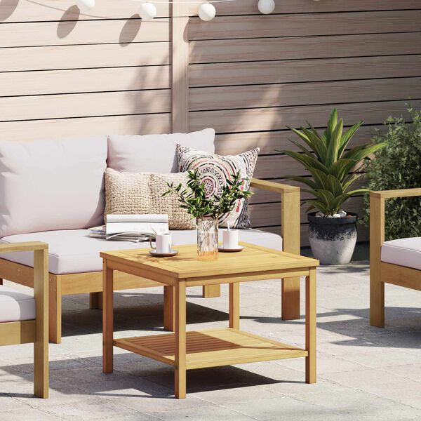 vidaXL Side Table Oil Natural 60 x 60 x 45 cm Solid Acacia Wood