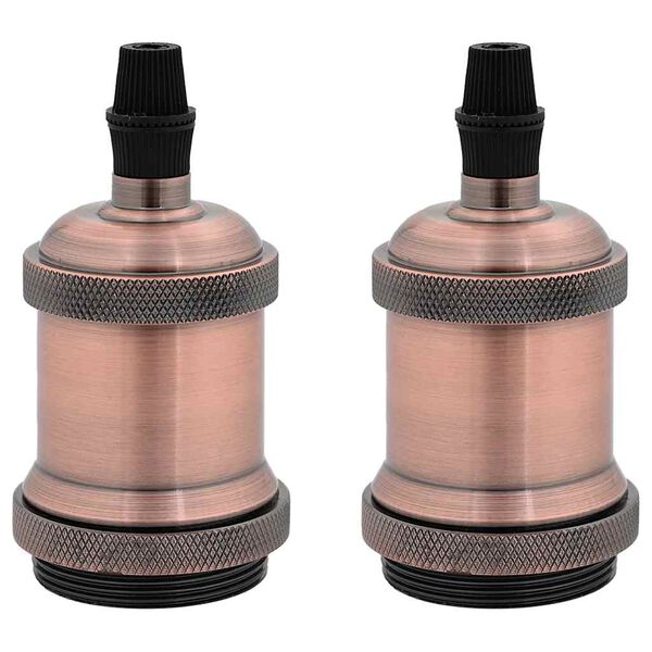 vidaXL Lamp Holders 2 pcs Red Bronze E27