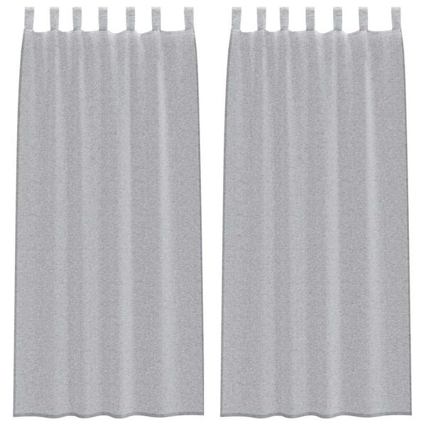 vidaXL Voile Curtain 2 pcs Dark Grey 260 x 140 cm Polyester