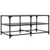 vidaXL Coffee Table with Black Glass Top 98.5x50x45 cm Steel