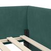 vidaXL Corner Bed Frame Dark Green 90 cm x 200 cm Velvet