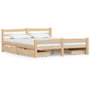 vidaXL Bed Frame without Mattress with 4 Drawers Solid Wood 160x200 cm