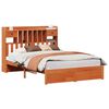 vidaXL Bookcase Bed Frame Plain Wax Brown 200 x 150 cm Solid Pine Wood