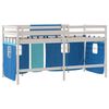 vidaXL Kids' Loft Bed with Curtains without Mattress Blue 90x190cm