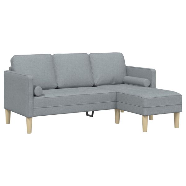 vidaXL Sofa Set with Cushion 2 pcs Light Grey Polyester