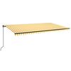 vidaXL Manual Retractable Awning with LED 600x350 cm Yellow and White