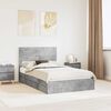 vidaXL Storage Bed Concrete Grey 135 x 190 cm Engineered Wood