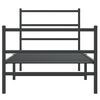 vidaXL Metal Bed Frame without Mattress with Footboard&nbsp;Black 90x200cm